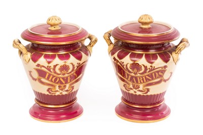 Lot 85 - A pair of Samuel Alcock, Staffordshire Chemist'...