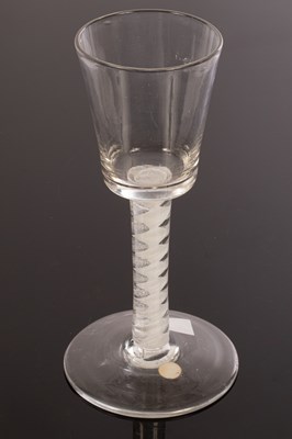 Lot 312 - An 18th Century wine glass, the bucket-shaped...