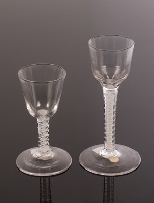 Lot 315 - An 18th Century wine glass and dram glass, the...