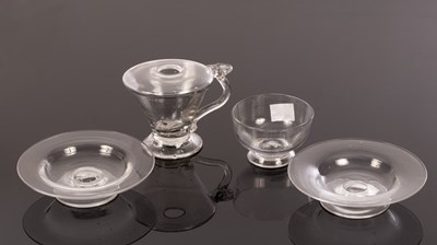 Lot 327 - Two blown glass comports, 12cm diameter, a...