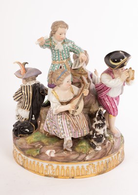 Lot 347 - A 19th Century Meissen group of five children...