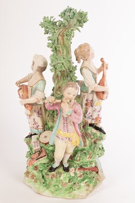 Lot 359 - A large Derby figure group of musicians about...