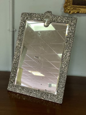 Lot 2 - A silver easel back mirror, CD, London 1913,...