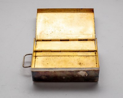 Lot 10 - A silver sandwich tin, makers mark CLD, London...