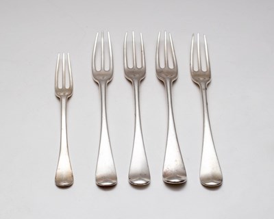 Lot 24 - A set of four George II silver sweet meat...