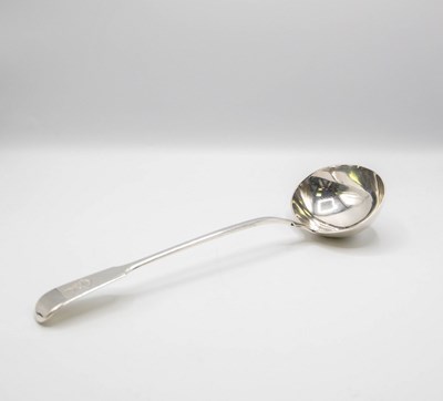 Lot 66 - A Victorian silver fiddle pattern table...