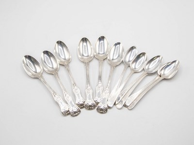 Lot 67 - A set of six George III silver bright cut...