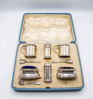 Lot 72 - A silver cruet set, Asprey & Co., London and...