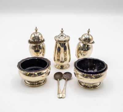 Lot 80 - A pair of circular silver salt cellars, makers...