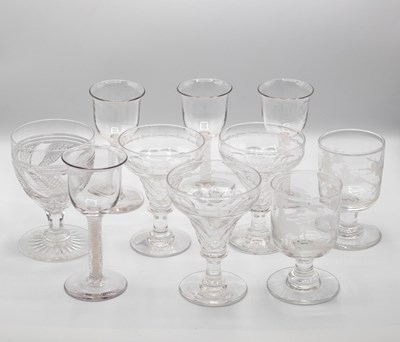 Lot 266 - A set of four 18th Century style wine glasses...