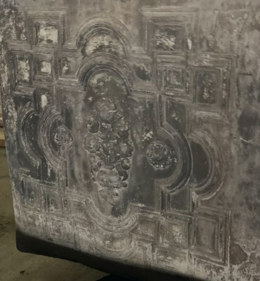 Lot 655 - A fine lead water cistern, dated 1735, cast...