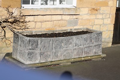 Lot 656 - A lead water cistern cast with fourteen square...
