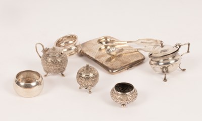 Lot 3 - A quantity of silver comprising two napkin...