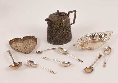 Lot 33 - A Victorian heart-shaped silver pin tray,...