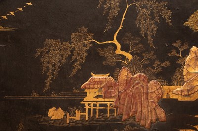 Lot 430 - An George III lacquered chest, chinoiserie...
