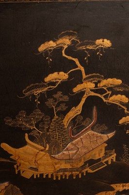 Lot 430 - An George III lacquered chest, chinoiserie...