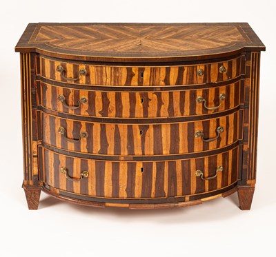 Lot 434 - A Dutch laburnum chest of drawers, circa 1800,...