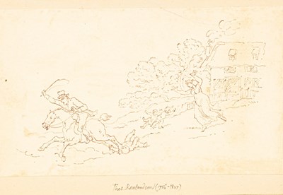 Lot 825 - Attributed to Thomas Rowlandson/Man Fleeing on...
