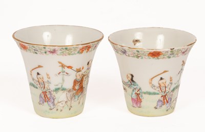 Lot 56 - A near pair of Chinese famille rose porcelain...