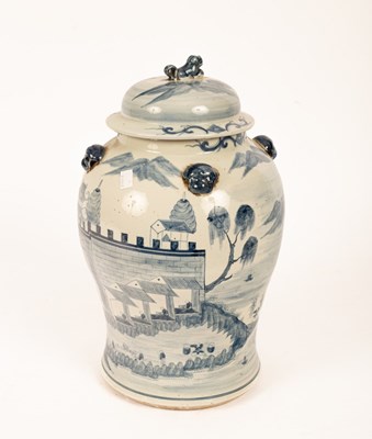 Lot 83 - A blue and white ginger jar and cover, 19th...