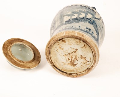 Lot 83 - A blue and white ginger jar and cover, 19th...