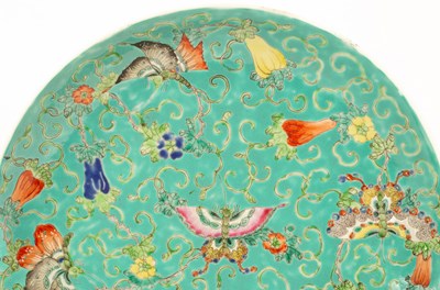 Lot 90 - A Chinese plate decorated butterflies, 33cm...