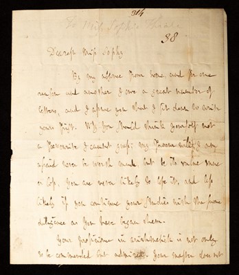 Lot 486 - Samuel Johnson (1709-1784) Author and lexicographer Autograph Letter Signed to Sophia Thrale (1771-1824)