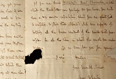 Lot 486 - Samuel Johnson (1709-1784) Author and lexicographer Autograph Letter Signed to Sophia Thrale (1771-1824)