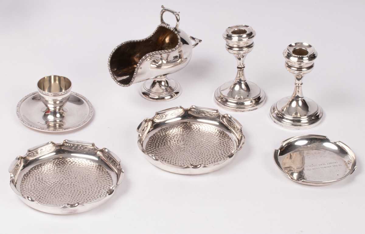 Lot 13 - A silver ashtray engraved 'To the Vikings from...