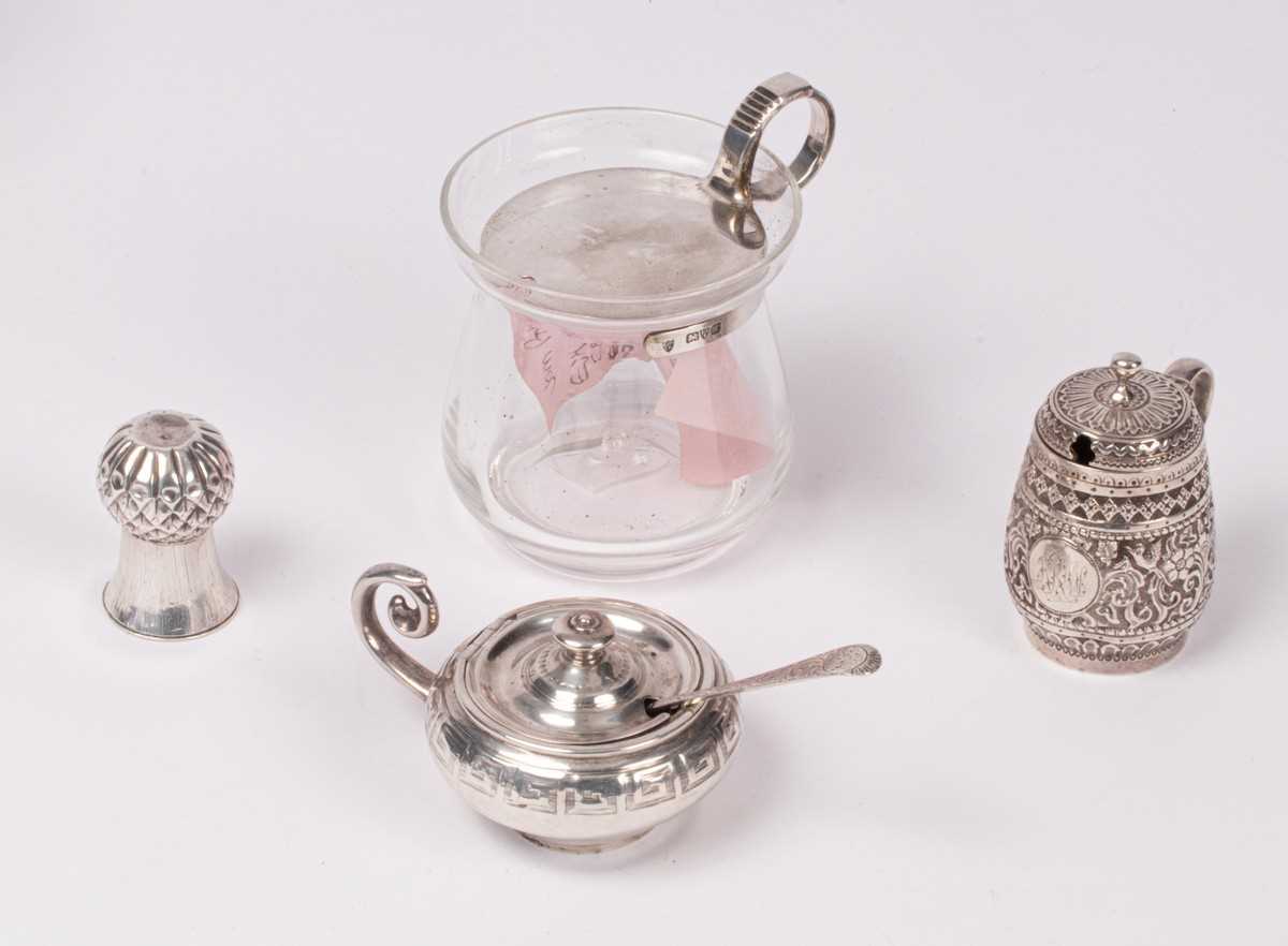 Lot 15 - A Victorian silver mustard pot, Crichton,...