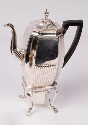 Lot 31 - A George III silver coffee pot on stand with...