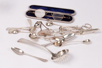 Lot 44 - A quantity of Georgian and later silver...