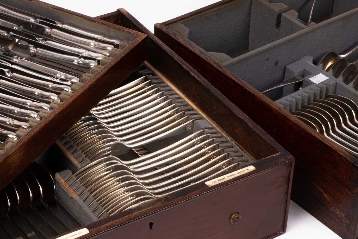 Lot 45 - A canteen of silver flatware, Goldsmiths &...