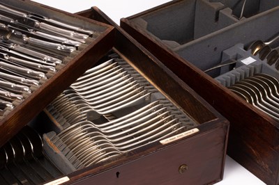 Lot 45 - A canteen of silver flatware, Goldsmiths &...