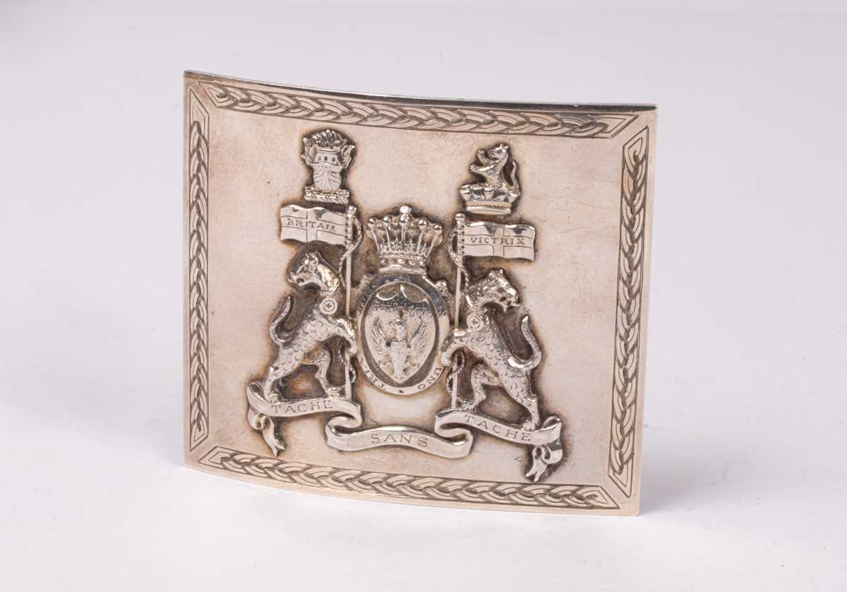 Lot 47 - A Scottish silver buckle, Edinburgh 1937, of...
