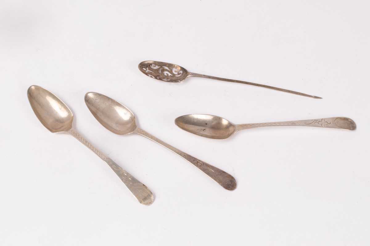 Lot 58 - Three provincial silver teaspoons, Dorothy...