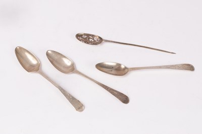 Lot 58 - Three provincial silver teaspoons, Dorothy...