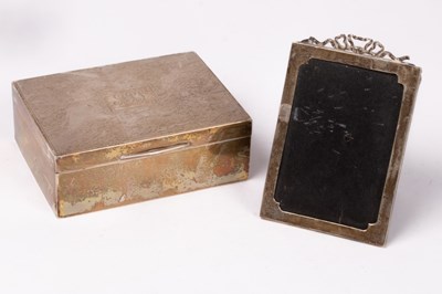 Lot 59 - A silver cigarette box, D&B, Birmingham 1945,...
