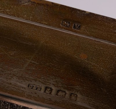 Lot 59 - A silver cigarette box, D&B, Birmingham 1945,...