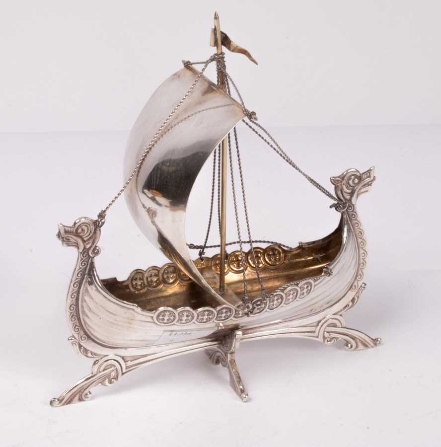 Lot 98 - A Norwegian .830 standard silver model of a...