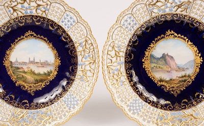 Lot 226 - Two Meissen topographical plates