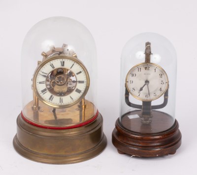 Lot 478 - A Eureka brass pillar mantel clock with...