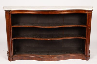 Lot 638 - A Victorian rosewood serpentine bookcase, with...