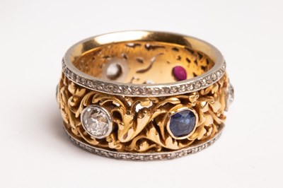 Lot 7 - A late 19th Century French gold and multi...