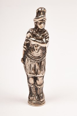 Lot 80 - A Victorian figural white metal desk seal, the...