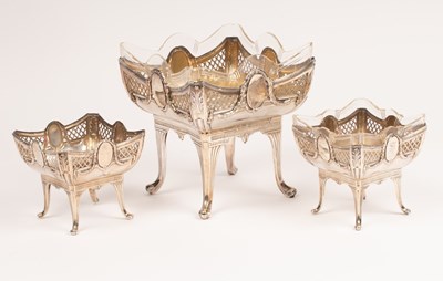 Lot 83 - A set of three German 800 standard silver...