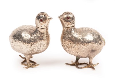 Lot 93 - A pair of Continental silver novelty cruets...