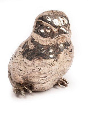 Lot 96 - A Continental novelty silver pepper pot...