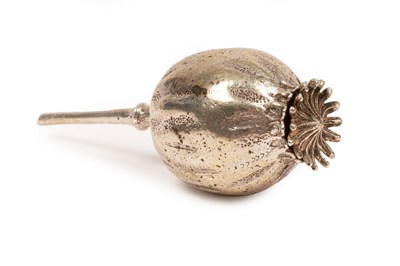Lot 98 - A Victorian novelty poppyhead silver pepper...