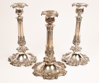 Lot 103 - A set of three early Victorian silver table...